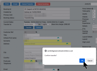  New dates and duration